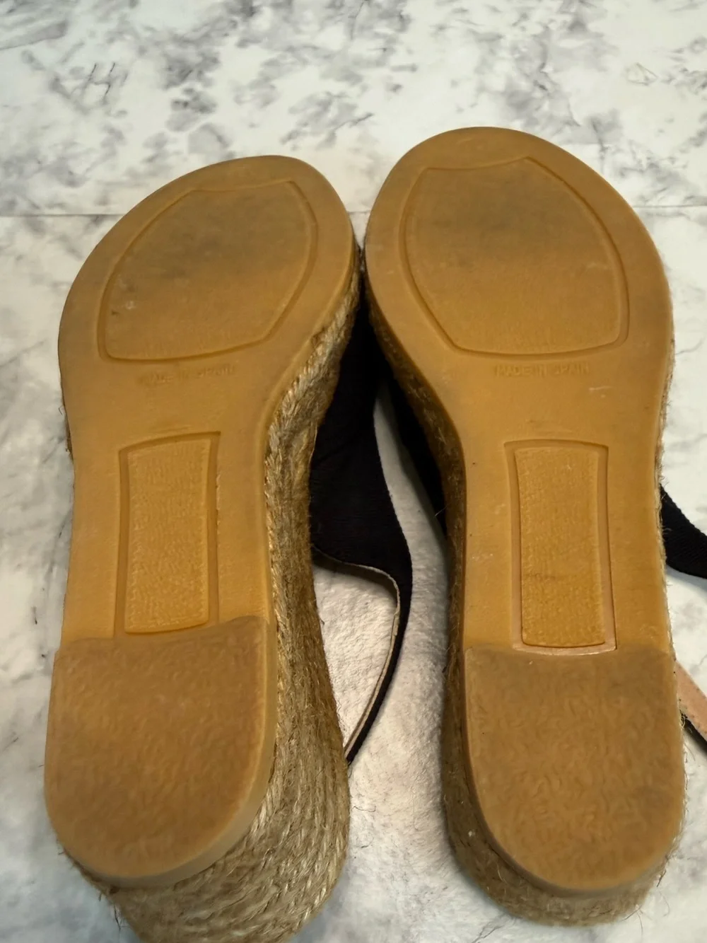 Viscata Barcelona Black Crisscross Espadrille Wedge Sandals Sz 8 1/2 made Spain